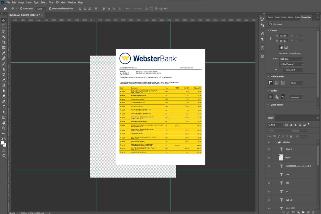 Modèle Word et PDF de relevé commercial de la Webster Bank template Modèle Word et PDF de relevé commercial de la Webster Bank template